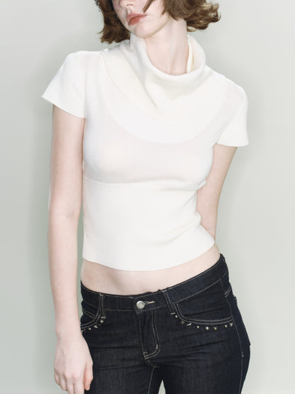 Lune Two-way Knit Top (White)