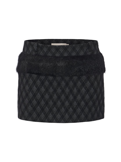 Raven Fur Skort