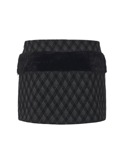 Raven Fur Skort