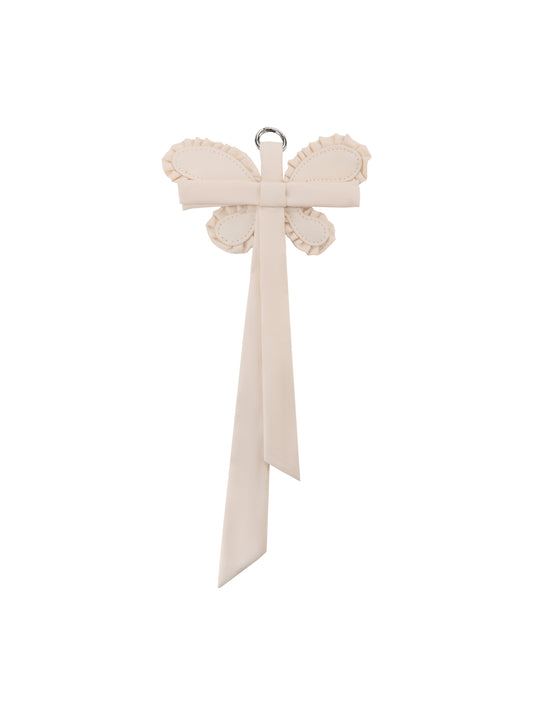 White Butterfly Medallion (Bag Charm)