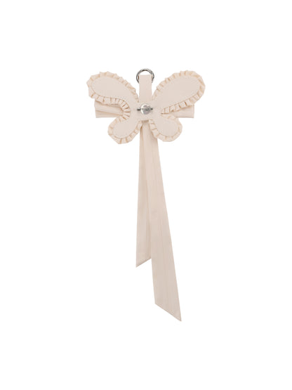 White Butterfly Medallion (Bag Charm)